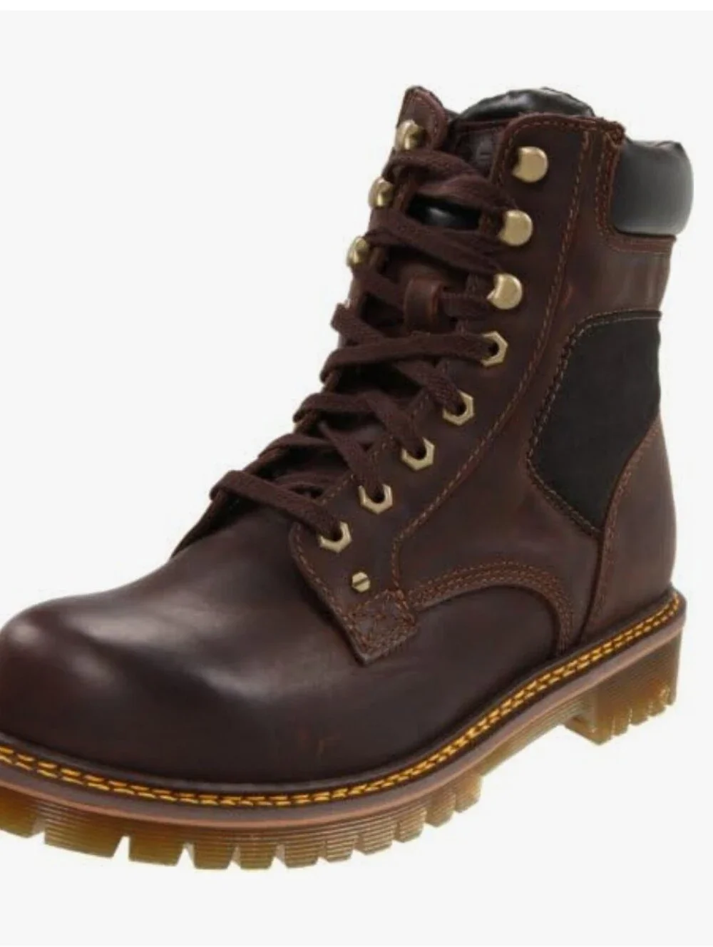 DOC MARTENS Men’s Joel 8 Eye Motorcycle Boot Size 11 Brown Leather Biker Shoe